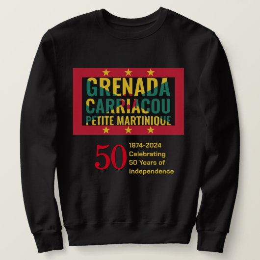 Sweatshirt 2024 GRENADA - 50e anniversaire de l'indépendance (Design devant)