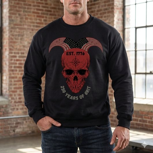 Sweatshirt 250 Years of American Grit Red Skull T-Shirt