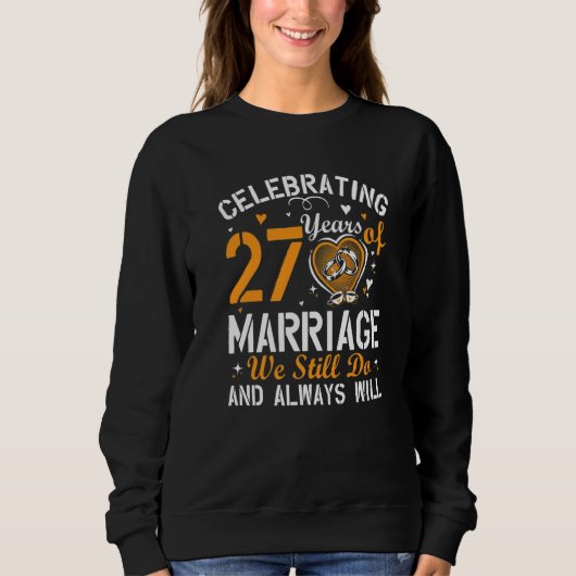 Sweatshirt 27th Wedding Anniversary Matching Couple Men Women (Devant)