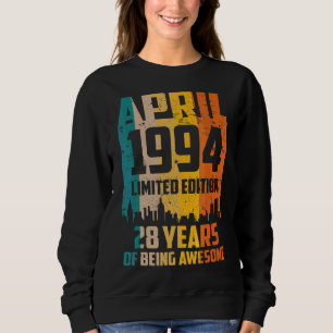 Sweatshirt 28e anniversaire 28 ans stupéfiant depuis avril 19