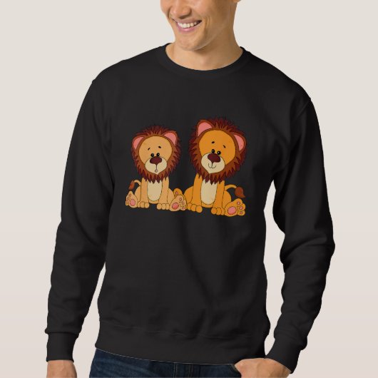 Sweatshirt 2 Cute lion brothers (Devant)