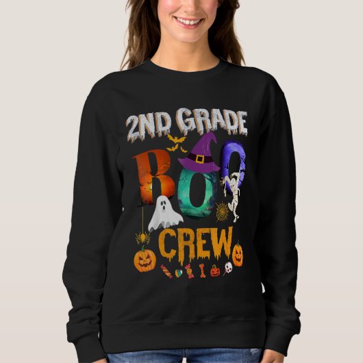 Sweatshirt 2nd Grade Boo Crew Teacher Student  Halloween Cost (Devant)