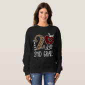 Sweatshirt 2nd Grade Leopard Second Grader Back To School Tea (Devant entier)