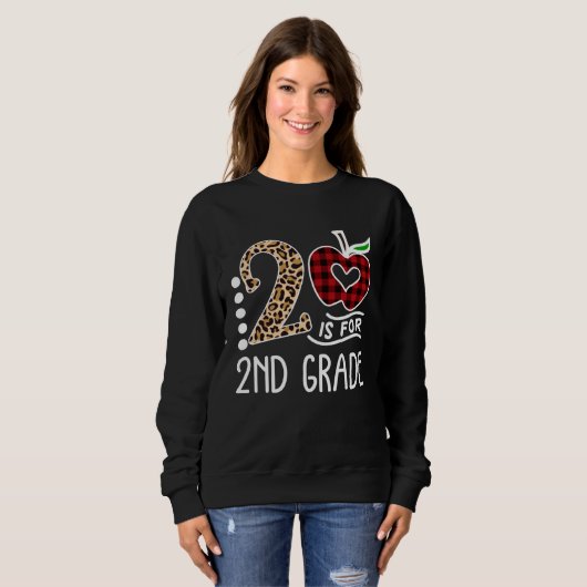 Sweatshirt 2nd Grade Leopard Second Grader Back To School Tea (Devant entier)