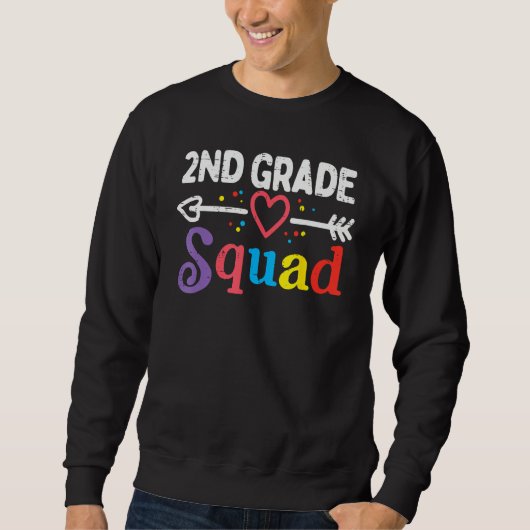 Sweatshirt 2nd Grade Squad Second First Day Of School Boys Gi (Devant)