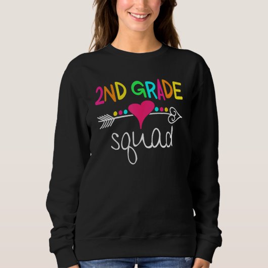 Sweatshirt 2nd Grade Squad Second Teacher Student Team Back T (Devant)