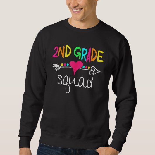 Sweatshirt 2nd Grade Squad Second Teacher Student Team Back T (Devant)