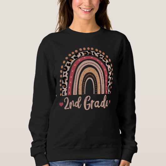 Sweatshirt 2nd Grade Teacher Funny Rainbow Lover Back To Scho (Devant)