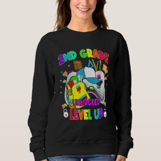 Sweatshirt 2nd Grade Unlocked Level Up Video Game First Day O