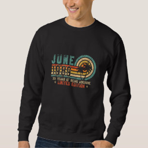 Sweatshirt 33e anniversaire Vintage juin 1989 Rétro 33 ans B