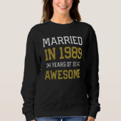 Sweatshirt 34th Anniversary for Men Married In 1989 Couples H (Devant)