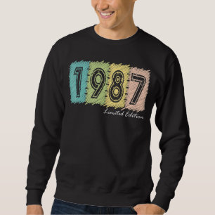 Sweatshirt 35e anniversaire Dames Mens 35 ans 1987 7