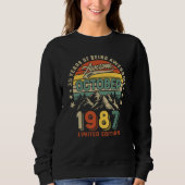 Sweatshirt 35th Birthday 35 Years Awesome Since October 1987 (Devant)
