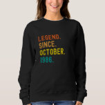 Sweatshirt 35th Birthday Gift 35 Year Old Legend Since<br><div class="desc">This is great 35th birthday gifts idea for men women and your dad who were born in October 1986</div>