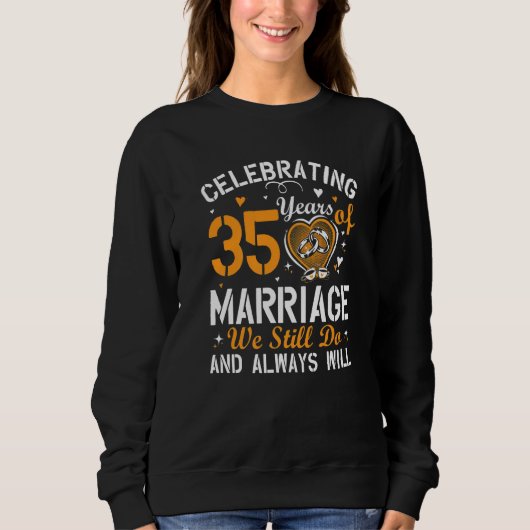 Sweatshirt 35th Wedding Anniversary Matching Couple Men Women (Devant)