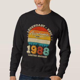 Sweatshirt 37 Ans 1988 Retro Awesome 37e anniversaire Cadeau