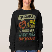 Sweatshirt 38e anniversaire de mariage Couples I Survived 38  (Devant)