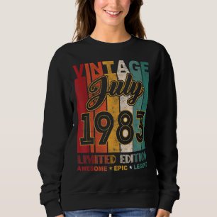 Sweatshirt 39e anniversaire Vintage juillet 1983 Awesome Epic