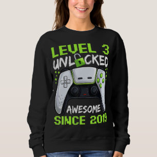 Sweatshirt 3 ans Garçon Joueur Anniversaire 3 Niveau Déverrou