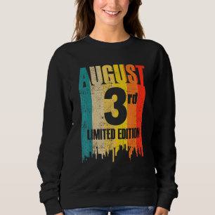 Sweatshirt 3 août Edition limitée Mois 8 3e jour Retro Vin