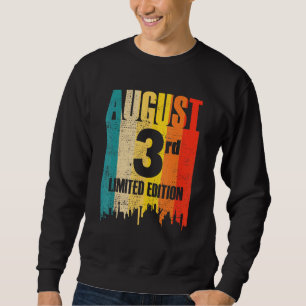 Sweatshirt 3 août Edition limitée Mois 8 3e jour Retro Vin