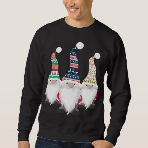 Sweatshirt 3 Gnomes nordiques suédois Nisse Tomte Christmas P