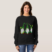 Sweatshirt 3 Irlandais Gnome Leprechaun Shamrock Gnomes St Pa (Devant entier)
