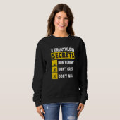Sweatshirt 3 secrets de triathlon Ne vous noyez pas Ne crashe (Devant entier)
