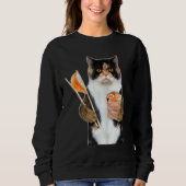 Sweatshirt 3d Graphisme Calico Cat Manger Saumon Sushi Roll W (Devant)