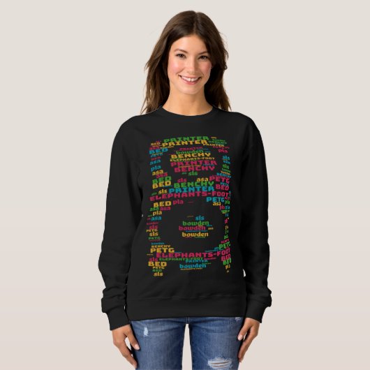 Sweatshirt 3D Printer hot end word cloud (Devant entier)