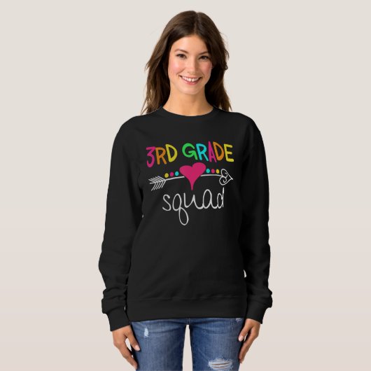 Sweatshirt 3rd Grade Squad Third Teacher Student Team Back To (Devant entier)