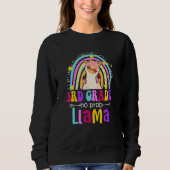 Sweatshirt 3rd Grade Teacher Rainbow No Prob Llama 100 Days o (Devant)