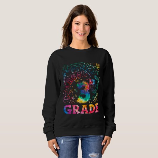 Sweatshirt 3rd Grade Tide Dye Third Grade Back To School Boys (Devant entier)