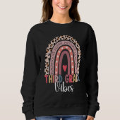 Sweatshirt 3rd Grade Vibes Rainbow Leopard Third Grade Teache (Devant)