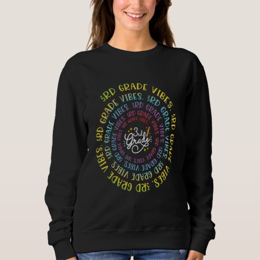 Sweatshirt 3rd Grade Vibes Retro Groovy Vintage First Day Of (Devant)