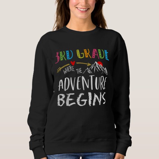 Sweatshirt 3rd Grade Where The Adventure Begins Teacher back  (Devant)