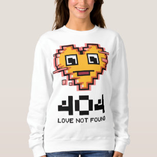 Sweatshirt 404 Amour non trouvé - Coeur Pixel rayé
