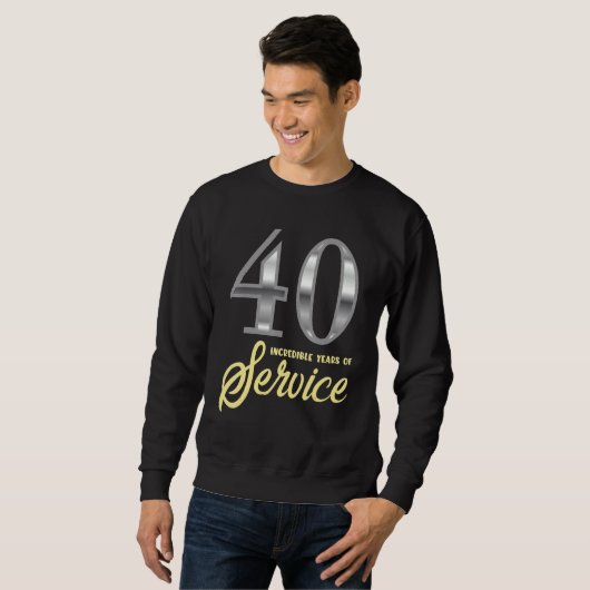 Sweatshirt 40 Ans De Service 40E Anniversaire De L'Employé Av (Devant entier)