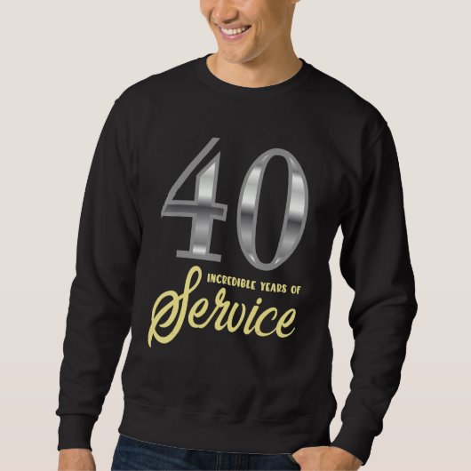 Sweatshirt 40 Ans De Service 40E Anniversaire De L'Employé Av (Devant)