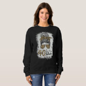 Sweatshirt 40 ans Fabuleux Messy Bun Leopard 40e naissance (Devant entier)