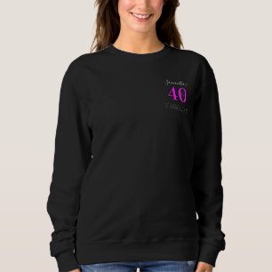 Sweatshirt 40e anniversaire Neon personnalisé rose noir