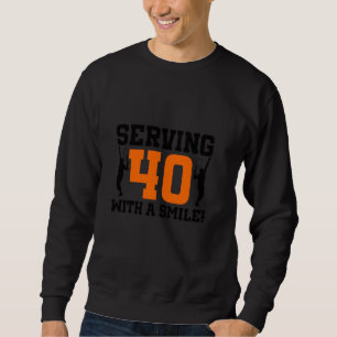 Sweatshirt 40e Anniversaire Tennis 40 Ans Joueur de Tennis Bi