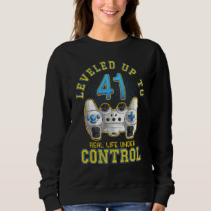 Sweatshirt 41e Anniversaire Gamer Leveled Jusqu'À 41 Ans Jeu