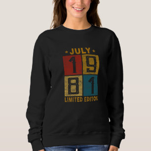 Sweatshirt 41E Anniversaire Juillet 1981 Né En 1981 41 Ans Bd