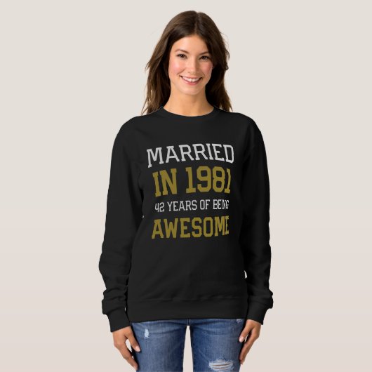 Sweatshirt 42nd Anniversary for Men Married In 1981 Couples H (Devant entier)