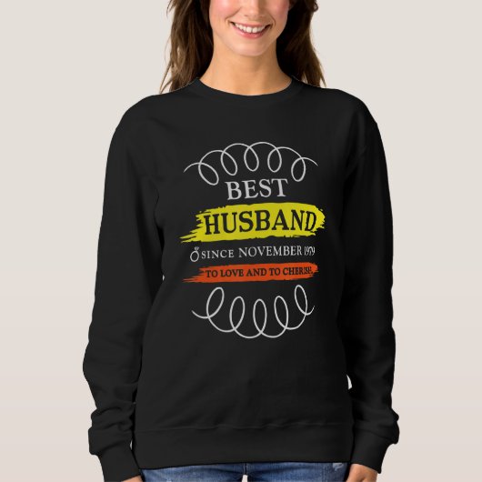 Sweatshirt 43rd Wedding Anniversary Best Husband Since Novemb (Devant)