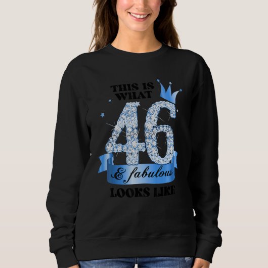 Sweatshirt 46 & Fabulous I Blue White Party Group Candid Phot (Devant)