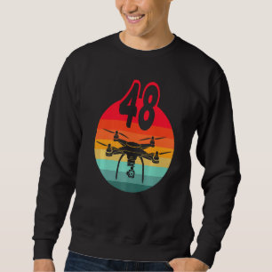 Sweatshirt 48e Anniversaire I Télécommande Rétro Drones Avec 