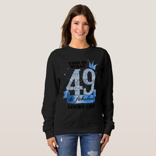 Sweatshirt 49 & Fabulous I Blue White Party Group Candid Phot (Devant entier)