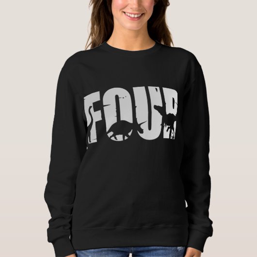 Sweatshirt 4 Anniversaire Garçon Dinosaur T Rex Cadeau 4e B (Devant)